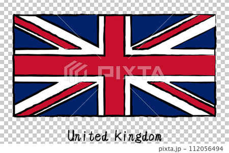 アナログ手描き風　世界の国旗、英国 112056494