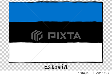 世界愛沙尼亞的模擬手繪風格旗幟 112056495