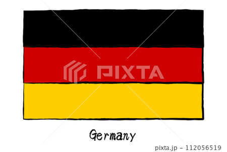 アナログ手描き風　世界の国旗、ドイツ 112056519