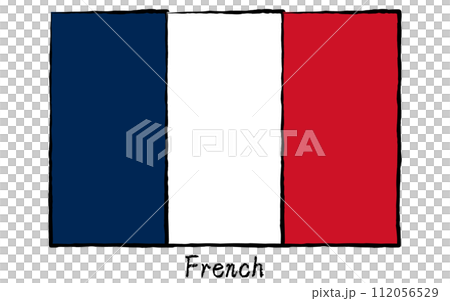 世界、法國的模擬手繪風格旗幟 112056529