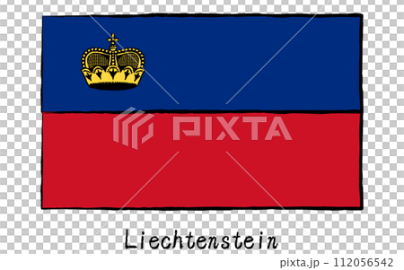 列支敦斯登世界模擬手繪風格旗幟 112056542