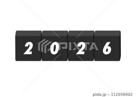 2026の文字と黒いブロック - シンプルでおしゃれな西暦2026年のイメージ素材 2026の文字と黒いブロック - シンプルでおしゃれな西暦2026年のイメージ素材 112056982