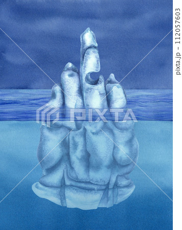 Watercolor blue iceberg and seascape for template, clipart for winter holidays, New Year, Earth Day, Marine and Ocean life, for scrapbook, stickers, cards, borders, frames Watercolor blue iceberg and seascape for template, clipart for winter holidays, New Year, Earth Day, Marine and Ocean life, for scrapbook, stickers, cards, borders, frames 112057603