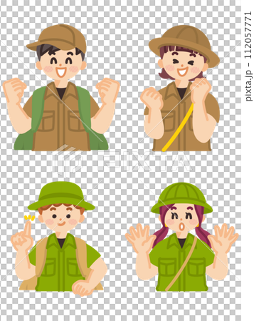 笑顔で喜ぶこども探検隊 ボーイスカウト 冒険 笑顔で喜ぶこども探検隊 ボーイスカウト 冒険 112057771