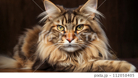 Popular Maine Coon playful kitten cat breed Popular Maine Coon playful kitten cat breed 112058405