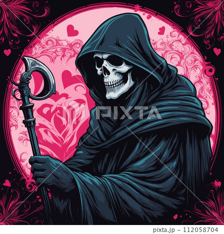 Grim reaper fall in love on valentine vector...のイラスト素材 [112058704] - PIXTA