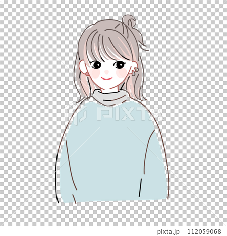 女の子 イラスト 色あり 透過済み 女の子 イラスト 色あり 透過済み 112059068