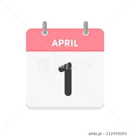 4月1日･APRIL 1st の日めくりカレンダーのアイコン - 4/1の行事や年度初めのイメージ 112059263