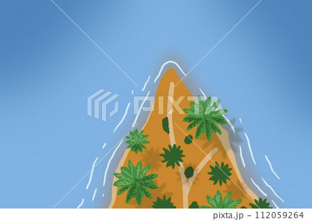Map of the tropical island of flat style island in the ocean with palm trees Map of the tropical island of flat style island in the ocean with palm trees 112059264