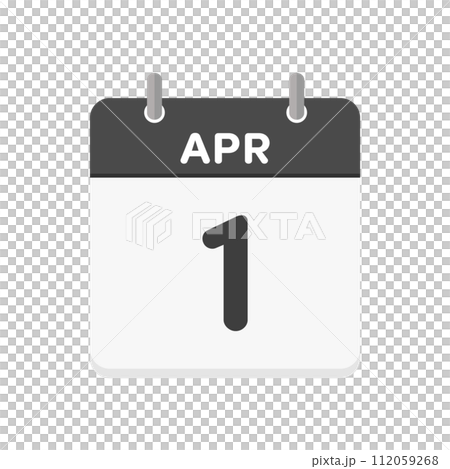 4月1日･APR 1st の日めくりカレンダーのアイコン - 4/1の行事や年度初めのイメージ素材 112059268