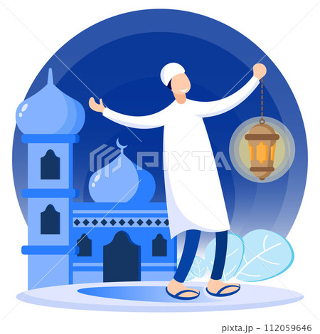 Illustration vector graphic cartoon character of ramadan Illustration vector graphic cartoon character of ramadan 112059646