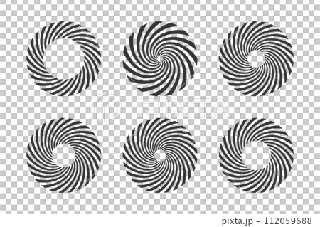 Set of Circular Rotaiing Design Elements. Abstract Circle Whirl Icons. Vector Art. 112059688