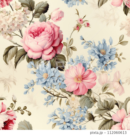 Seamless pattern, shabby chic old fashioned background 112060613