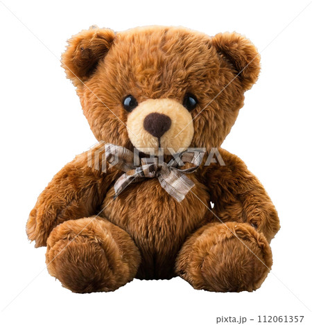 座っているヴィンテージテディベア。 透過PNG。のイラスト素材