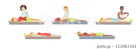 Woman at Spa Center and Beauty Salon Service Vector Set 112061391