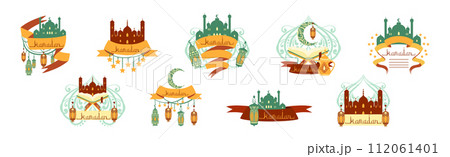 Ramadan Traditional Sign and Symbol of Muslim Holiday Vector Set Ramadan Traditional Sign and Symbol of Muslim Holiday Vector Set 112061401