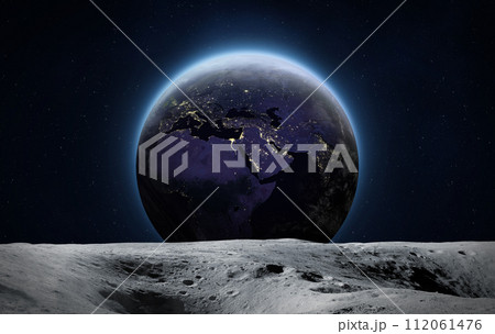Moon and Earth. 112061476