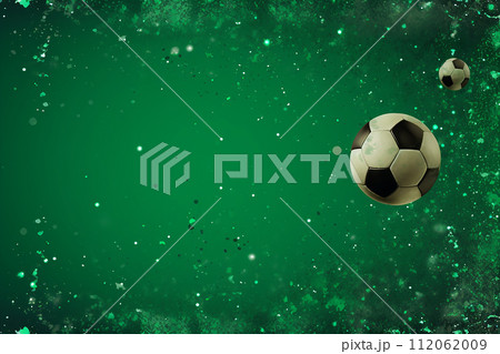 Soccer ball green background and copy space Soccer ball green background and copy space 112062009