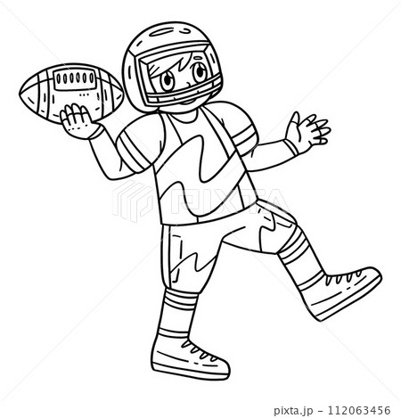 American Football Player Ready to Pass Isolated American Football Player Ready to Pass Isolated 112063456