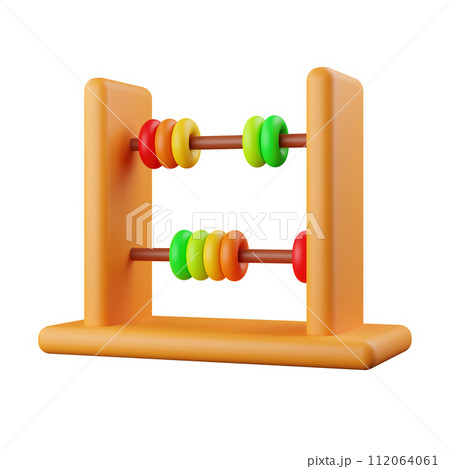 3d Abacus .arithmetic game learn counting number concept. finance education. isolated on background, icon symbol clipping path. 3d render illustration 3d Abacus .arithmetic game learn counting number concept. finance education. isolated on background, icon symbol clipping path. 3d render illustration 112064061