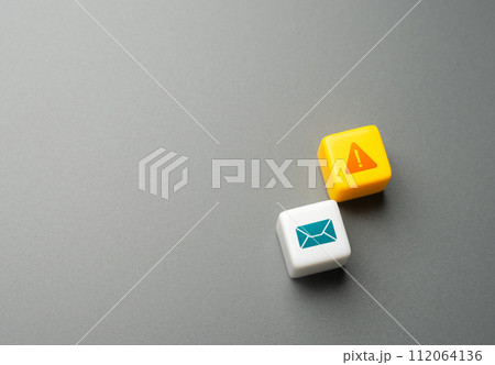 Important letter. Danger of containing a virus. Treat unexpected letters with suspicion. Downloading harmful content can compromise device and data and steal information. 112064136