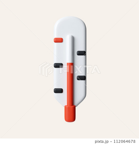 3d Medical thermometer 3d icon. Body temperature measuring device. icon isolated on white background. 3d rendering illustration. Clipping path. 112064678