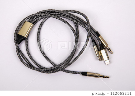 3 In 1 Type-C 3.5mm Jack Aux Cable on white background 112065211