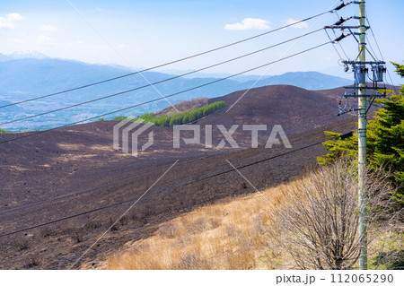 【災害イメージ】霧ケ峰高原の山火事跡【長野県】 112065290