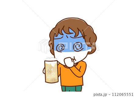 (上半身斜め)ビールの臭いをかいで気持ち悪く真っ青になる白人少年 (上半身斜め)ビールの臭いをかいで気持ち悪く真っ青になる白人少年 112065551