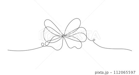 Ribbon bow one line art Ribbon bow one line art 112065597