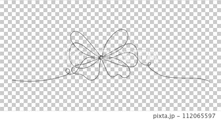 Ribbon bow one line art Ribbon bow one line art 112065597