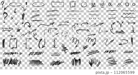 Set of Charcoal elements for notes Set of Charcoal elements for notes 112065599