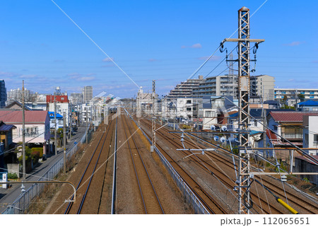 千葉県松戸市新松戸常磐線の線路2024年2月 千葉県松戸市新松戸常磐線の線路2024年2月 112065651