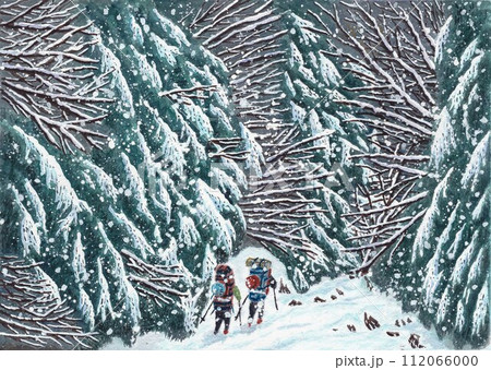 雪の八ヶ岳赤岳鉱泉への道　雪の北沢登山道　F4版 112066000