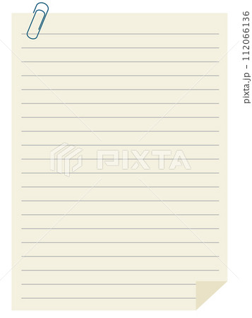 クリップで止められた紙 112066136