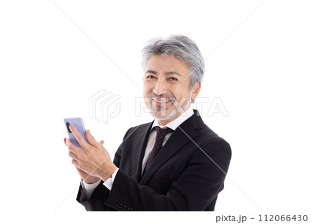 スマホを使うビジネスマン 112066430