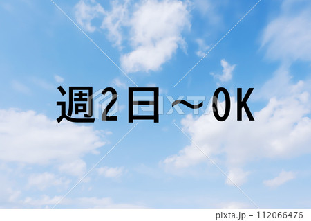 求人広告や求人サイトの見出しキーワード文字のイメージ素材 シンプルな青空背景 求人広告や求人サイトの見出しキーワード文字のイメージ素材 シンプルな青空背景 112066476