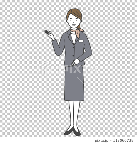 笑顔で案内をする客室乗務員 笑顔で案内をする客室乗務員 112066739