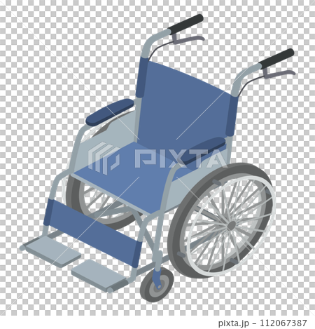 Isometric illustration of a wheelchair Isometric illustration of a wheelchair 112067387