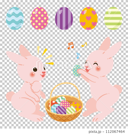 Easter bunny and eggs set 112067464