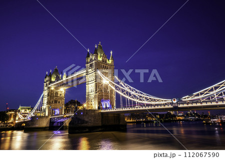 London Tower Bridge by river thames in London, england, UK Twilight, London UK. London Tower Bridge by river thames in London, england, UK Twilight, London UK. 112067590