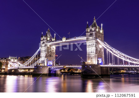 London Tower Bridge by river thames in London, england, UK Twilight, London UK. London Tower Bridge by river thames in London, england, UK Twilight, London UK. 112067591