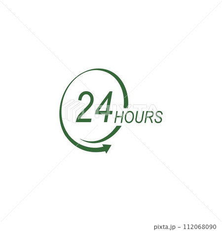 sign of 24 clock arrow hours logo 112068090