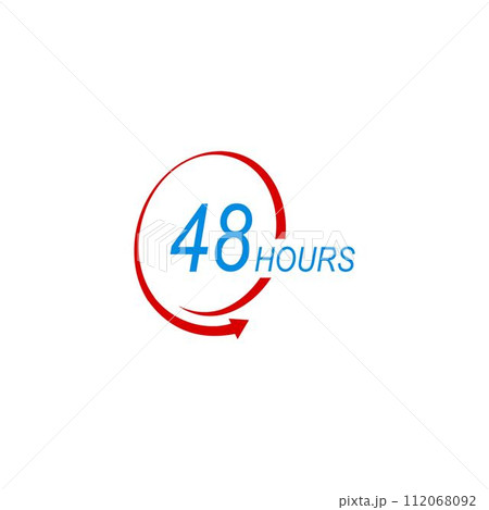 sign of 48 clock arrow hours logo 112068092