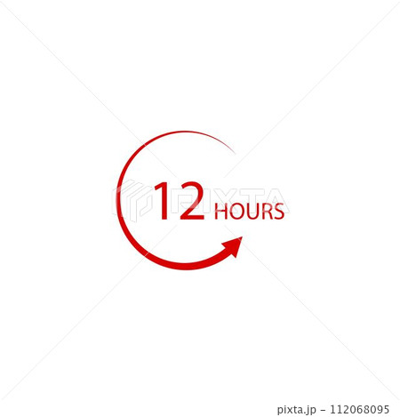 sign of 12, 24, 48 and 72 clock arrow hours logo 112068095