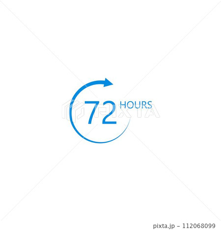 sign of  72 clock arrow hours logo 112068099