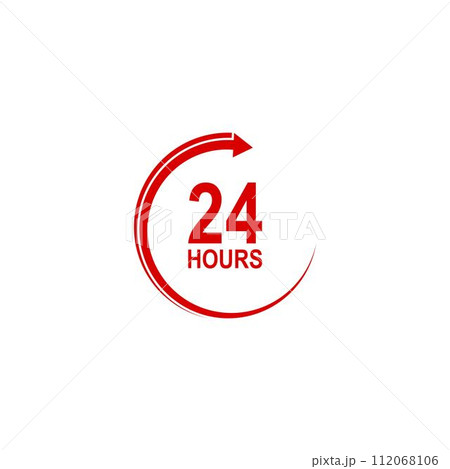 sign of 24 clock arrow hours logo 112068106