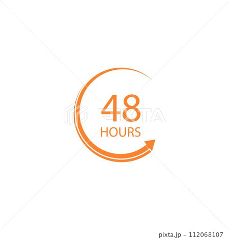 sign of 48 clock arrow hours logo 112068107