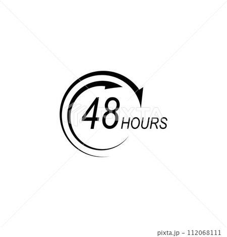 sign of 48 clock arrow hours logo 112068111