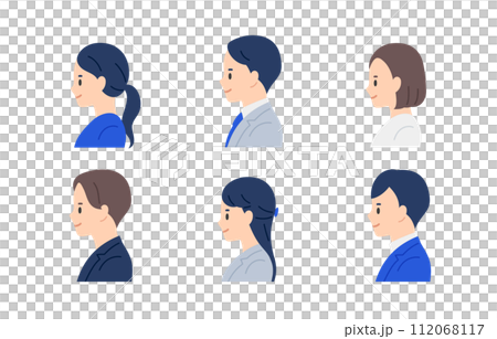 左風景上身套商務人士與男士【人物向量圖素材】 112068117